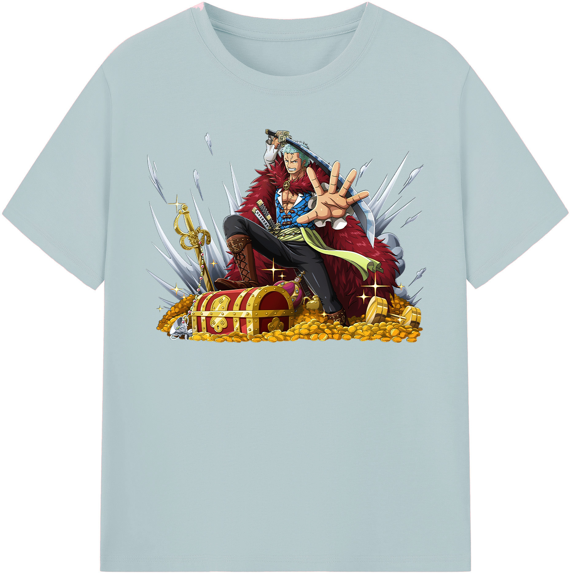 ワンピース ロロノア・ゾロ ONE PIECE Roronoa Zoro 綿100％半袖Tシャツ（フロントプリント）